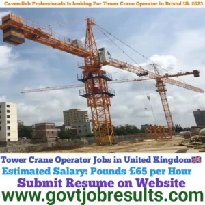 Cavendish Professionals is looking for tower Crane operator in Bristol UK 2023
