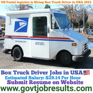 US Postal Logistics is Hiring Box Truck Driver in USA 2023