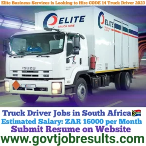Elite Business Services is looking to Hire CODE 14 Truck Driver 2023