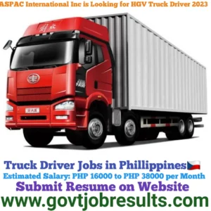 ASPAC International INC is looking for HGV Truck Driver in 2023