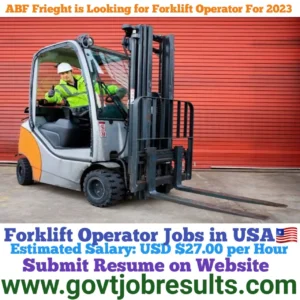 ABF Freight is looking for Forklift Operator for 2023