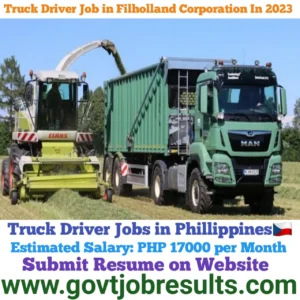Truck Driver Job in Filholland Corporation in 2023