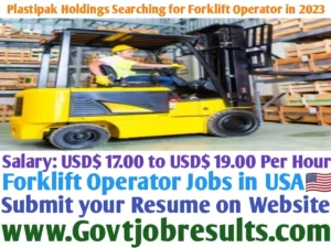 Plastipak Holdings Searching for Forklift Operator in 2023