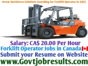 Arrow Workforce Solutions Searching for Forklift Operator in 2023