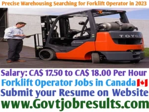 Precise Warehousing Searching for Forklift Operator in 2023