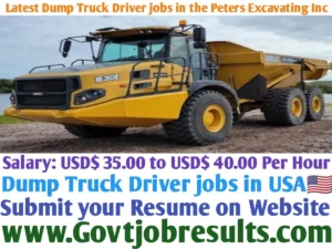 Latest Dump Truck Driver Jobs in the Peters Excavating Inc Company