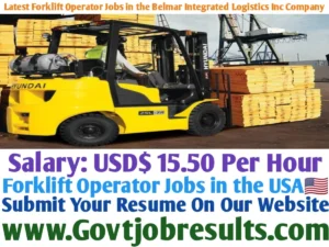 Latest Forklift Operator Jobs in the Belmar Integrated Logistics Inc Company
