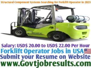 Structural Component Systems Searching for Forklift Operator in 2023