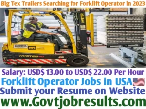 Big Tex Trailers Searching for Forklift Operator in 2023