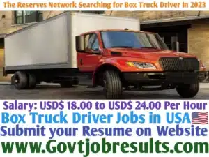 The Reserves Network Searching for Box Truck Driver in 2023