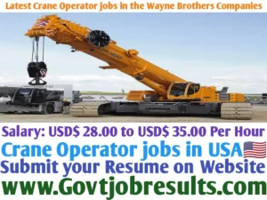 Latest Crane Operator jobs in the Wayne Brothers Companies
