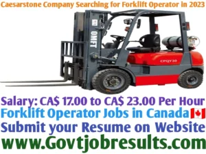 Caesarstone Company Searching for Forklift Operator in 2023