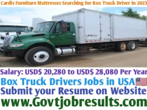 Cardis Furniture and Mattresses Searching for Box Truck Driver in 2023