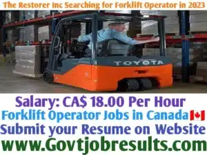 The Restorer Inc Searching for Forklift Operator in 2023