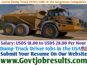 Latest Dump Truck Driver Jobs in the Jurgensen Companies