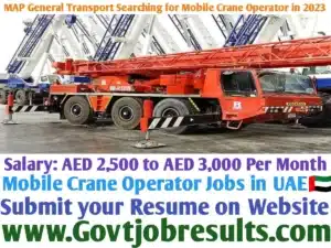 MAP General Transport Searching for Mobile Crane Operator in 2023