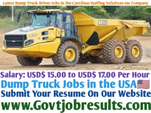 Latest Dump Truck Driver Jobs in the Carolinas Staffing Solutions Inc Company