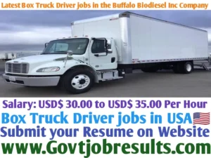 Latest Box Truck Driver Jobs in the Buffalo Biodiesel Inc Company
