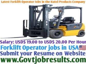 Latest Forklift Operator Jobs in the Kutol Products Company
