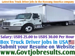 Latest Box Truck Driver Jobs in the Hyosung America Company