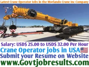 Latest Crane Operator Jobs in the Morlando Crane Inc Company