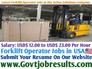Latest Forklift Operator Jobs in the Artius Solutions Company