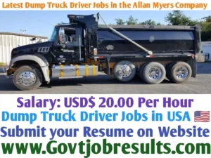 Latest Dump Truck Driver jobs in the Allan Myers Company