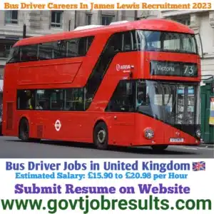  Bus Driver Careers in James Lewis Recruitment in 2023