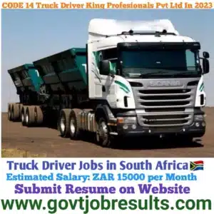 CODE 14 Truck Driver King Professionals Pvt Ltd in 2023