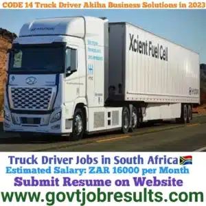 CODE 14 Truck Driver is Required in Akiha Business Solutions in 2023