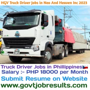 HGV Truck Driver Jobs in Neo Ad Heaven Inc 2023