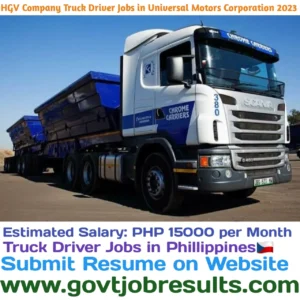 HGV Company Truck Driver Jobs in Universal Motors Corporation 2023