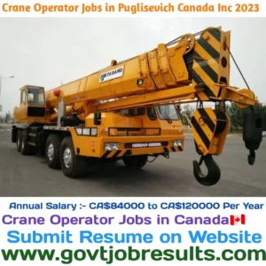 Crane Operator Jobs in Puglisevich Canada in 2023