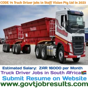 CODE 14 Driver Jobs in Staff Vision Pty Ltd in 2023