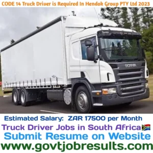 CODE 14 Truck Driver is Required in Hendok Group Pty Ltd 2023