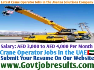 Latest Crane Operator Jobs in the Avanza Solutions Company