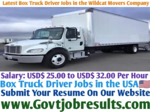 Latest Box Truck Driver Jobs in the Wildcat Movers Company
