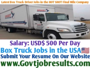 Latest Box Truck Driver Jobs in the HOT SHOT Final Mile Company