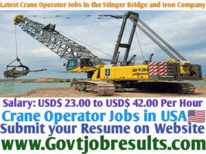 Latest Crane Operator jobs in the Stinger Bridge and Iron Company