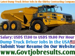 Latest Dump Truck Driver Jobs in the Shirley Contracting Company