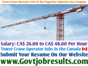 Tower Crane Operator Jobs in the Pagnotta Industries Inc Company