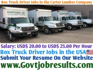Box Truck Driver Jobs in the Carter Lumber Company