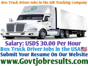 Box Truck Driver Jobs in the AJR Trucking Company