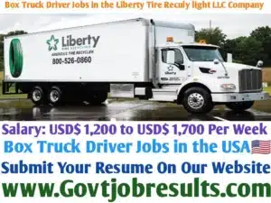 Box Truck Driver Jobs in the Liberty Tire Recycling LLC Company