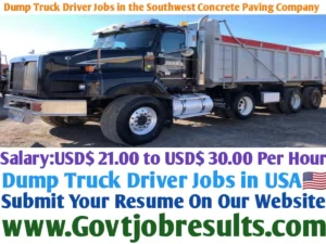 Dump Truck Driver Jobs in the Southwest Concrete Paving Company