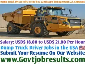 Dump Truck Driver Jobs in the Rea Landscape Management LLC Company