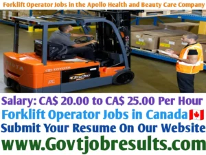 Forklift Operator Jobs in the Apollo Health and Beauty Care Company