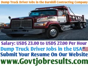 Dump Truck Driver Jobs in the Barnhill Contracting Company