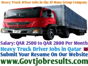 Heavy Truck Driver Jobs in the Al Mana Group Company