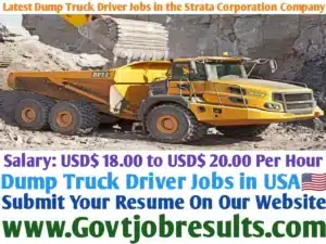 Latest Dump Truck Driver Jobs in the Strata Corporation Company